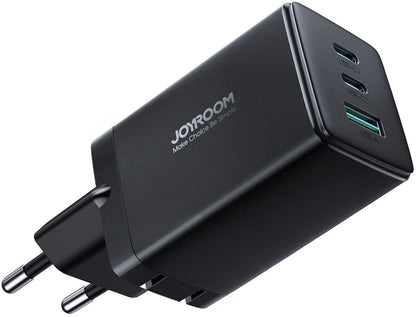 Sieťová nabíjačka s káblom USB-C Joyroom TCG01, 65W, 3.25A, 1 x USB-A - 2 x USB-C, Čierna