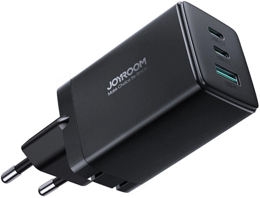 Sieťová nabíjačka s káblom USB-C Joyroom TCG01, 65W, 3.25A, 1 x USB-A - 2 x USB-C, Čierna