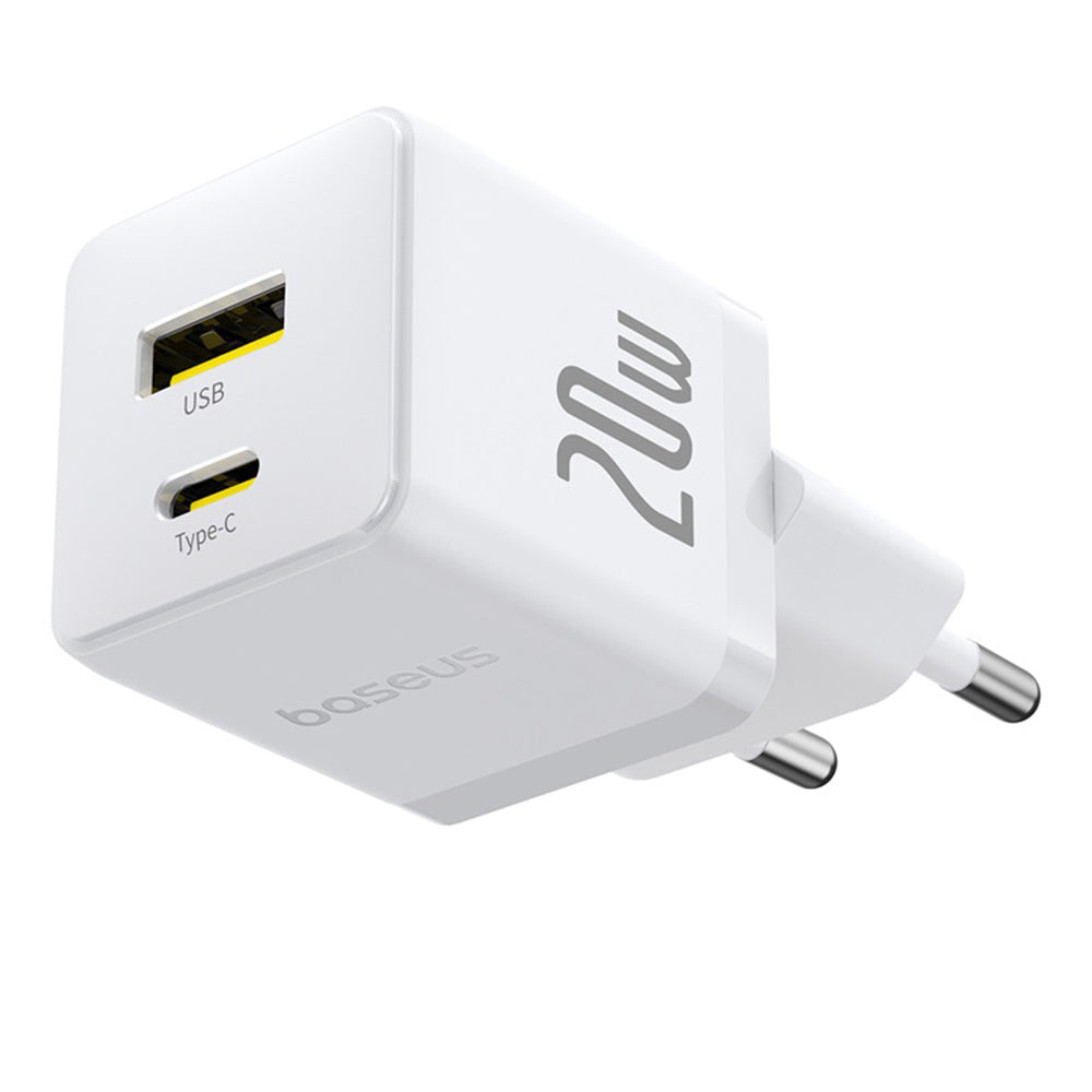 Sieťová nabíjačka s káblom USB-C Baseus Palm, 20W, 3A, 1 x USB-A - 1 x USB-C, Biela P10111608213-01