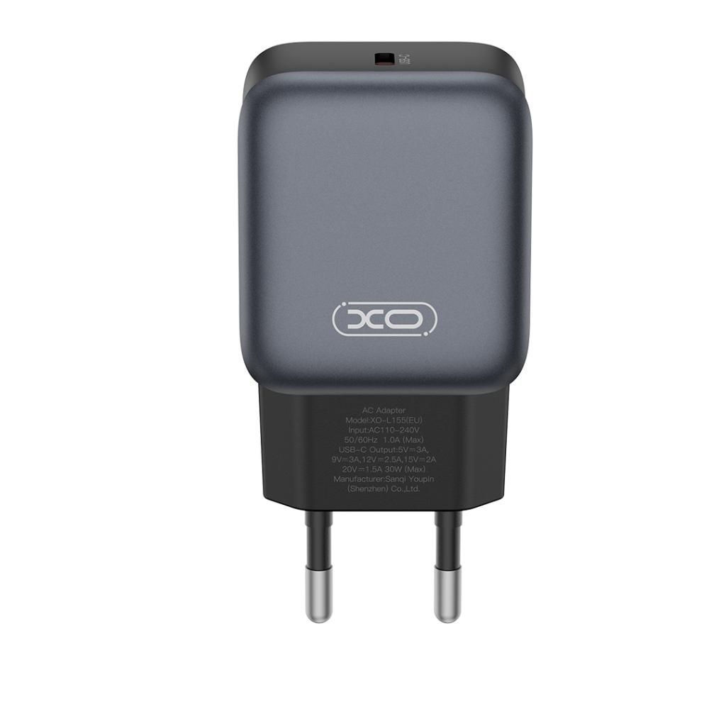 Sieťová nabíjačka s káblom Lightning XO Design L155, 30W, 3A, 1 x USB-C, čierna