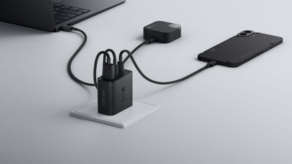 Network Charger with USB-C Cable CMF by Nothing C349, 100W, 5A, 1 x USB-A - 2 x USB-C, Grey A10800016