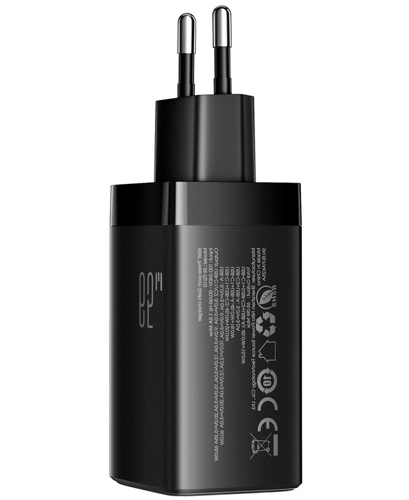 Sieťová nabíjačka s USB-C káblom Joyroom JR-TG10, 65W, 3,25A, 1 x USB-A - 2 x USB-C, čierna