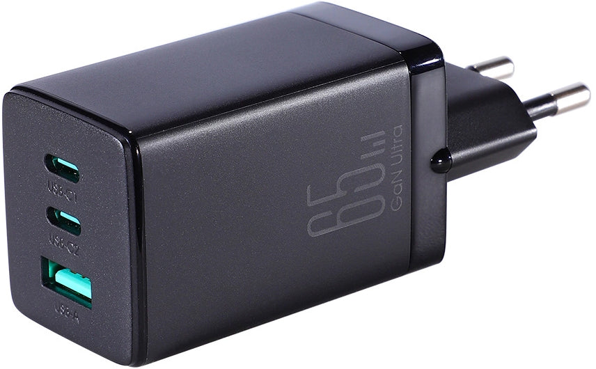 Sieťová nabíjačka s káblom USB-C Joyroom TCG01, 65W, 3.25A, 1 x USB-A - 2 x USB-C, Čierna