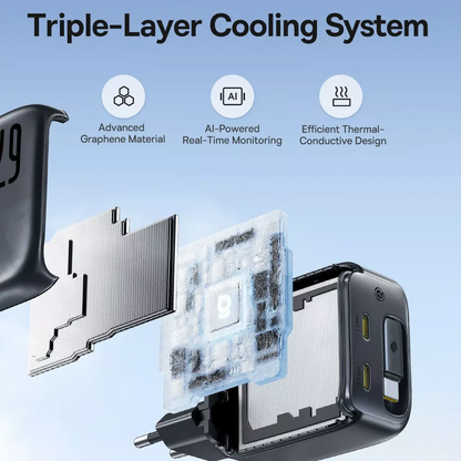 Sieťová nabíjačka s káblom USB-C Baseus EnerCore CJ11, 67W, 3.35A, 2 x USB-C, Čierna E0121E00