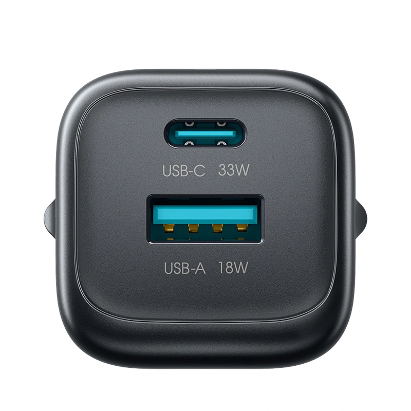 Sieťová nabíjačka s USB-C káblom Joyroom JR-TG7, 33W, 3A, 1 x USB-A - 1 x USB-C, čierna