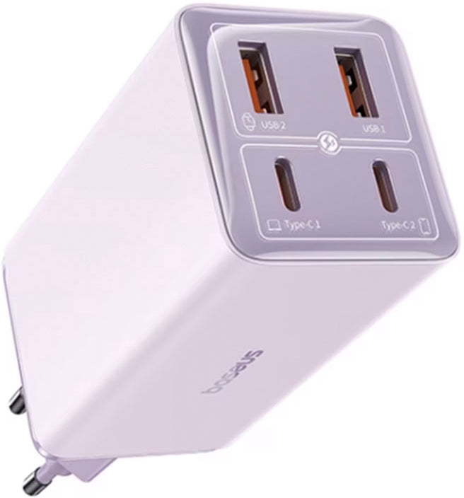 Sieťová nabíjačka s káblom USB-C Baseus GaN6 Pro, 100W, 3.25A, 2 x USB-A - 2 x USB-C, Fialová P10162705532-00