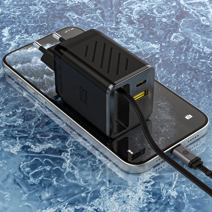 Sieťová nabíjačka s káblom USB-C Dudao A67EU, 67W, 3.35A, 1 x USB-A - 1 x USB-C, čierna