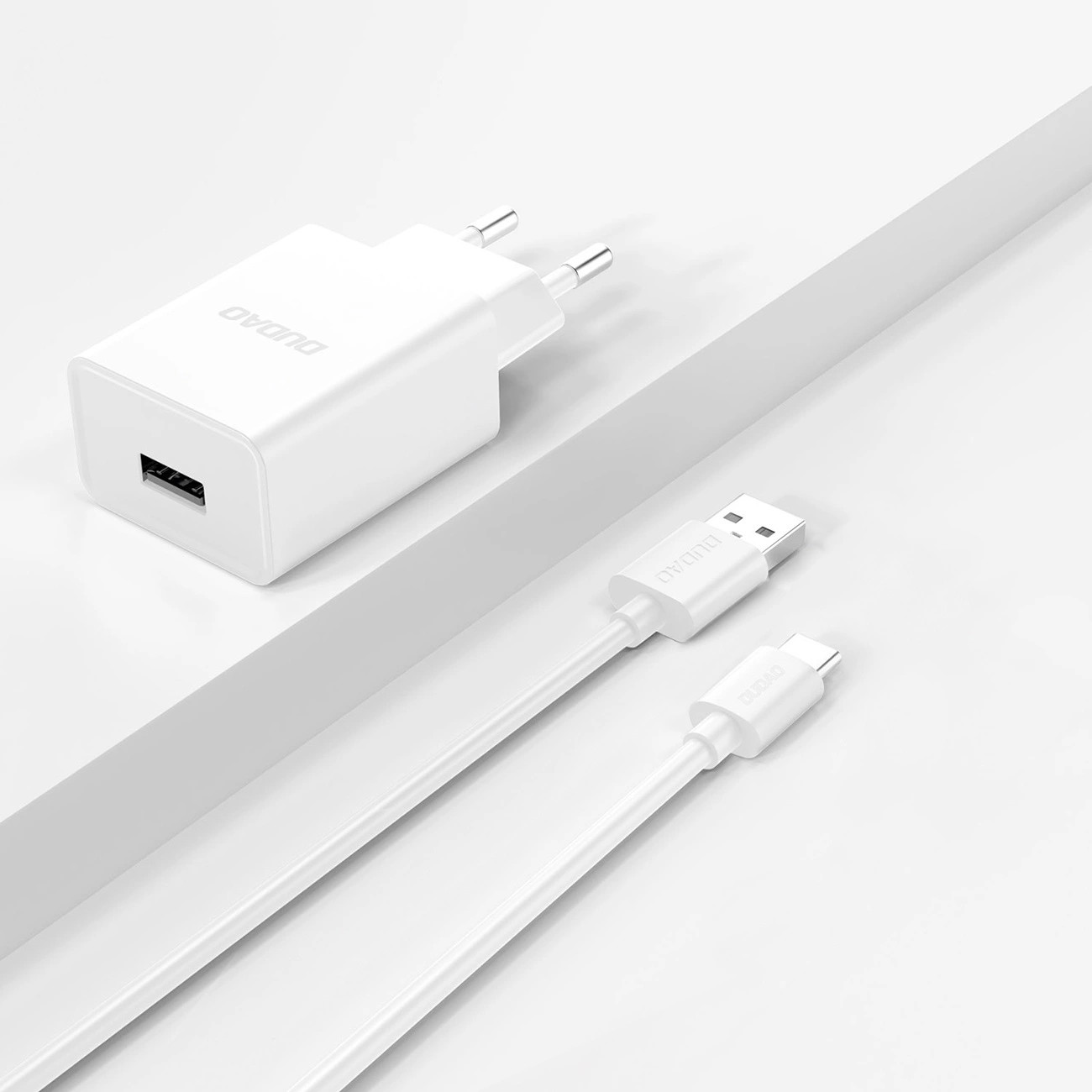 Sieťová nabíjačka s káblom USB-C Dudao A4EU, 10W, 2.1A, 1 x USB-A, Biela