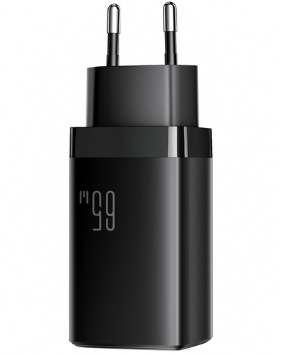 Sieťová nabíjačka s USB-C káblom Joyroom JR-TG10, 65W, 3,25A, 1 x USB-A - 2 x USB-C, čierna