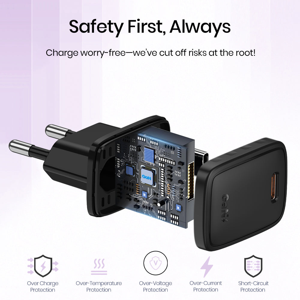 Sieťová nabíjačka s káblom Lightning Lito LC17L, 30W, 3A, 1 x USB-C, čierna