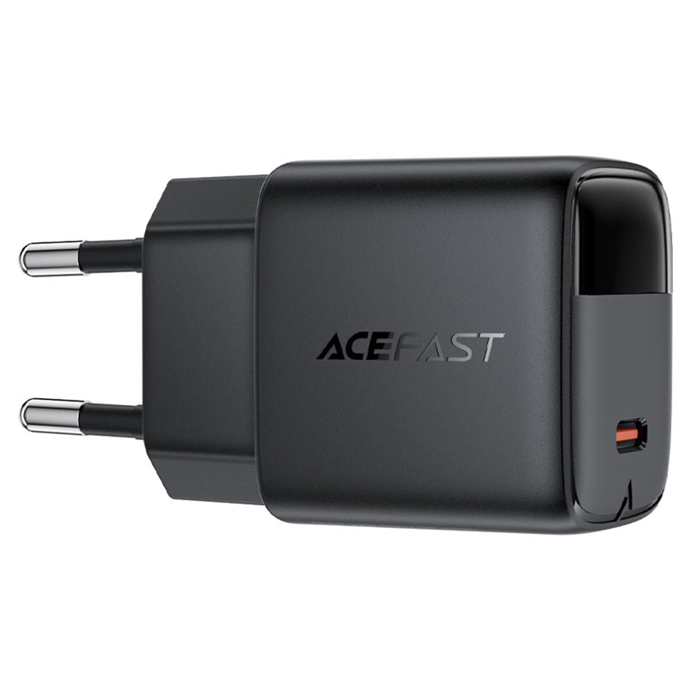 Sieťová nabíjačka s káblom USB-C Acefast A115 Display, 30W, 3A, 1 x USB-C, Čierna