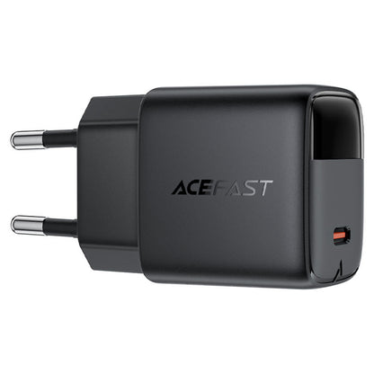 Sieťová nabíjačka s káblom USB-C Acefast A115 Display, 30W, 3A, 1 x USB-C, Čierna