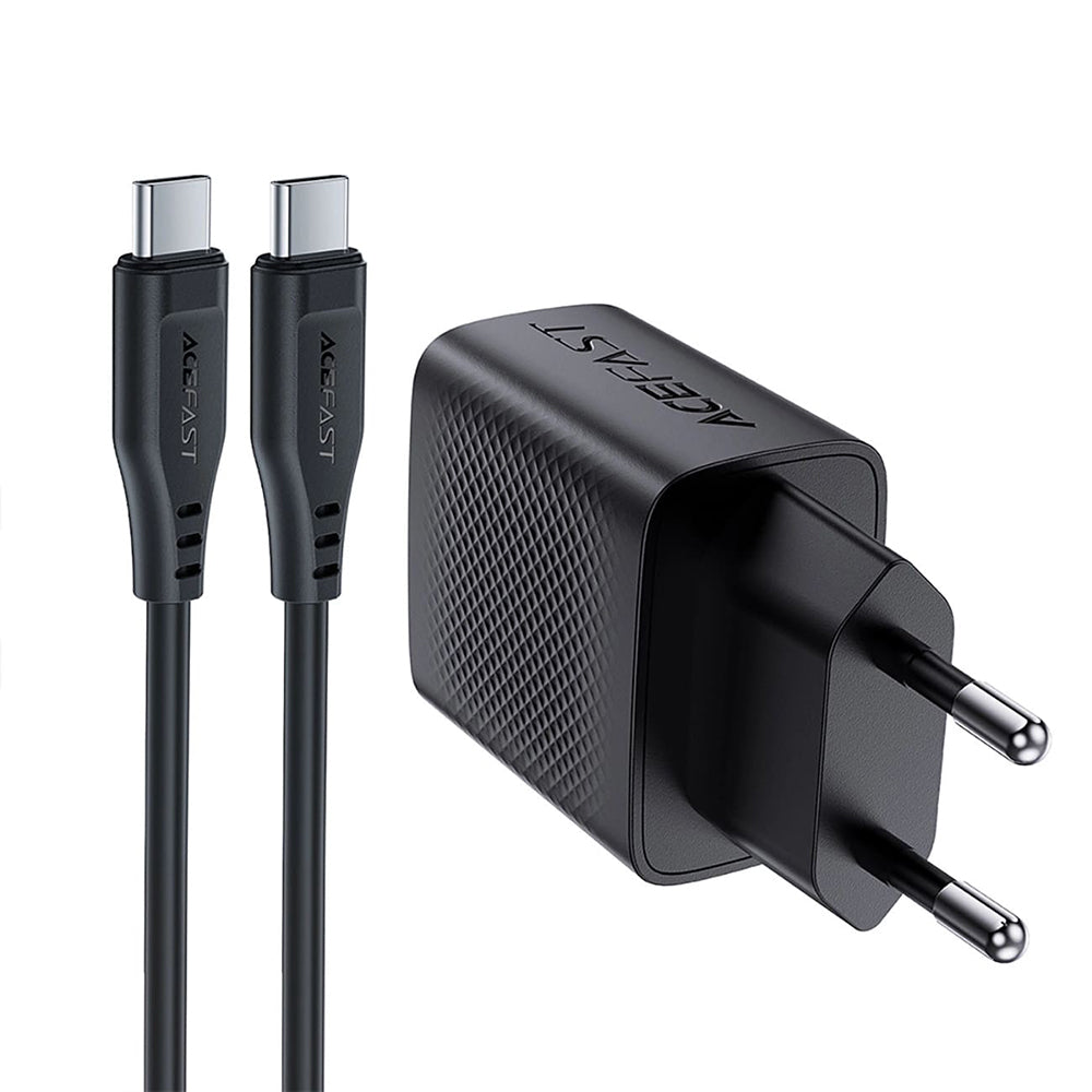 Sieťová nabíjačka s káblom USB-C Acefast A82, 20W, 3A, 1 x USB-C, čierna