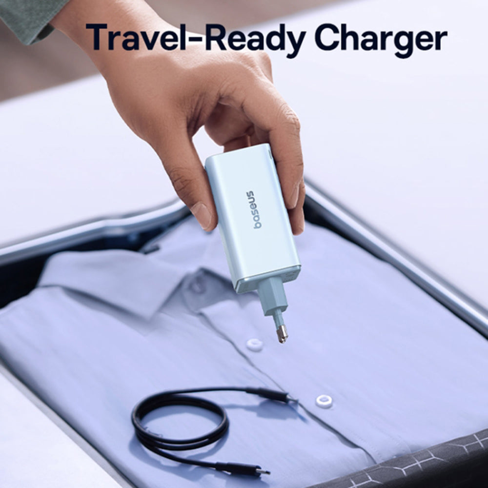 Sieťová nabíjačka s káblom USB-C Baseus GaN6 Pro, 100W, 3.25A, 2 x USB-A - 2 x USB-C, Modrá P10162705312-00