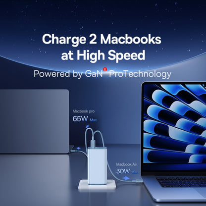 Sieťová nabíjačka s káblom USB-C Baseus GaN6 Pro, 100W, 3.25A, 2 x USB-A - 2 x USB-C, Modrá P10162705312-00
