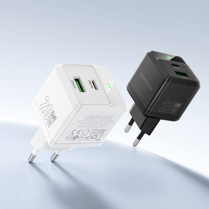 Sieťová nabíjačka s káblom USB-C Borofone BN19 Intenso, 20W, 3A, 1 x USB-A - 1 x USB-C, Čierna