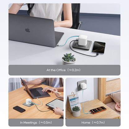 Sieťová nabíjačka s USB-C káblom Cuktech, 67W, 3,25A, 1 x USB-A - 1 x USB-C, biela CUKA653WEUWT