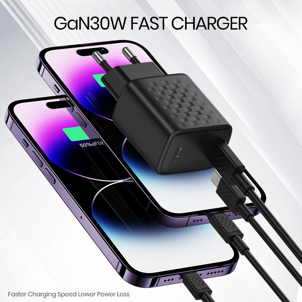 Sieťová nabíjačka s káblom USB-C Lito LC17T, 30W, 3A, 1 x USB-C, čierna