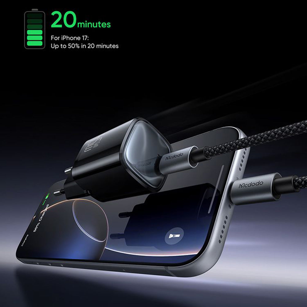 Sieťová nabíjačka s USB-C káblom Mcdodo Nano CH-4433, 45W, 3A, 1 x USB-C, čierna