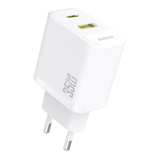 Sieťová nabíjačka Dudao A27 Max, 35W, 1 x USB-A - 1 x USB-C, Biela