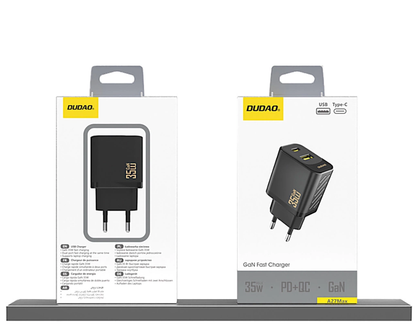 Sieťová nabíjačka Dudao A27 Max, 35W, 1 x USB-A - 1 x USB-C, čierna