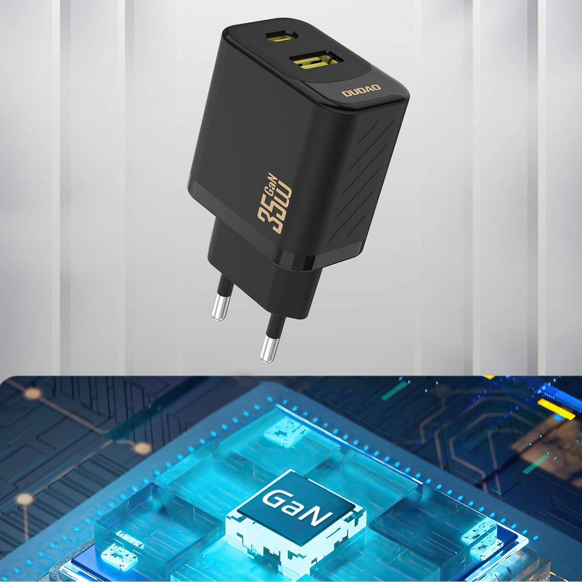 Sieťová nabíjačka Dudao A27 Max, 35W, 1 x USB-A - 1 x USB-C, čierna