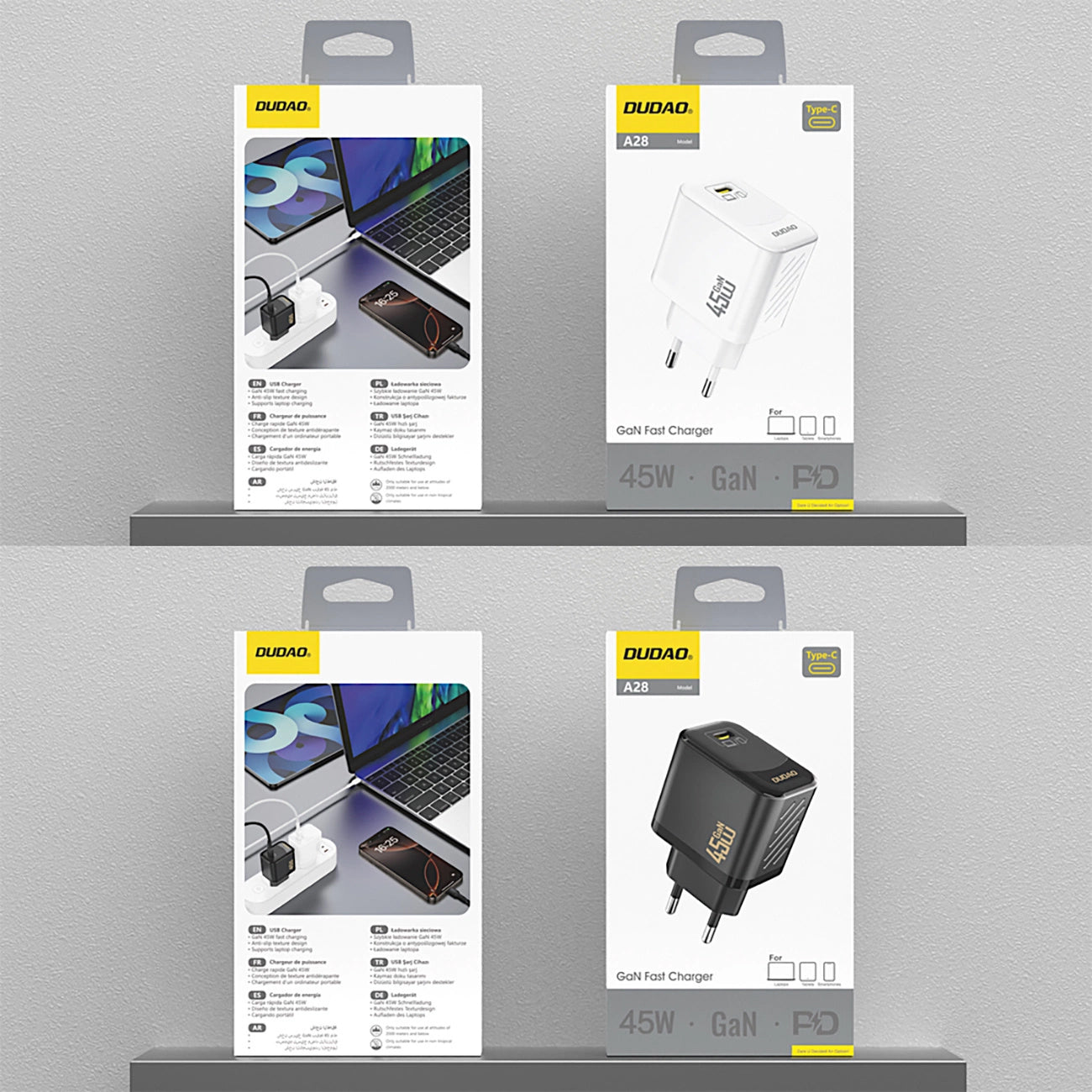 Sieťová nabíjačka Dudao A28, 45W, 3A, 1 x USB-C, Čierna