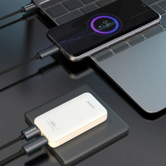 Sieťová nabíjačka Dudao A65Q Travel, 65W, 3.25A, 1 x USB-A - 1 x USB-C, Biela
