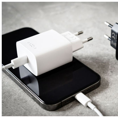 Sieťová nabíjačka Fixed, 20W, 3A, 1 x USB-C, Biela