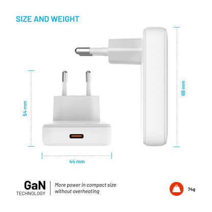 Sieťová nabíjačka Fixed, 30W, 3A, 1 x USB-C, Biela