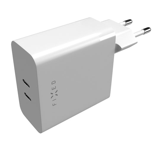 Sieťová nabíjačka Fixed, 65W, 3.25A, 2 x USB-C, Biela