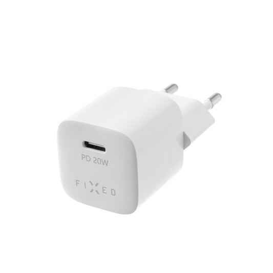 Sieťová nabíjačka Fixed Mini, 20W, 3A, 1 x USB-C, Biela