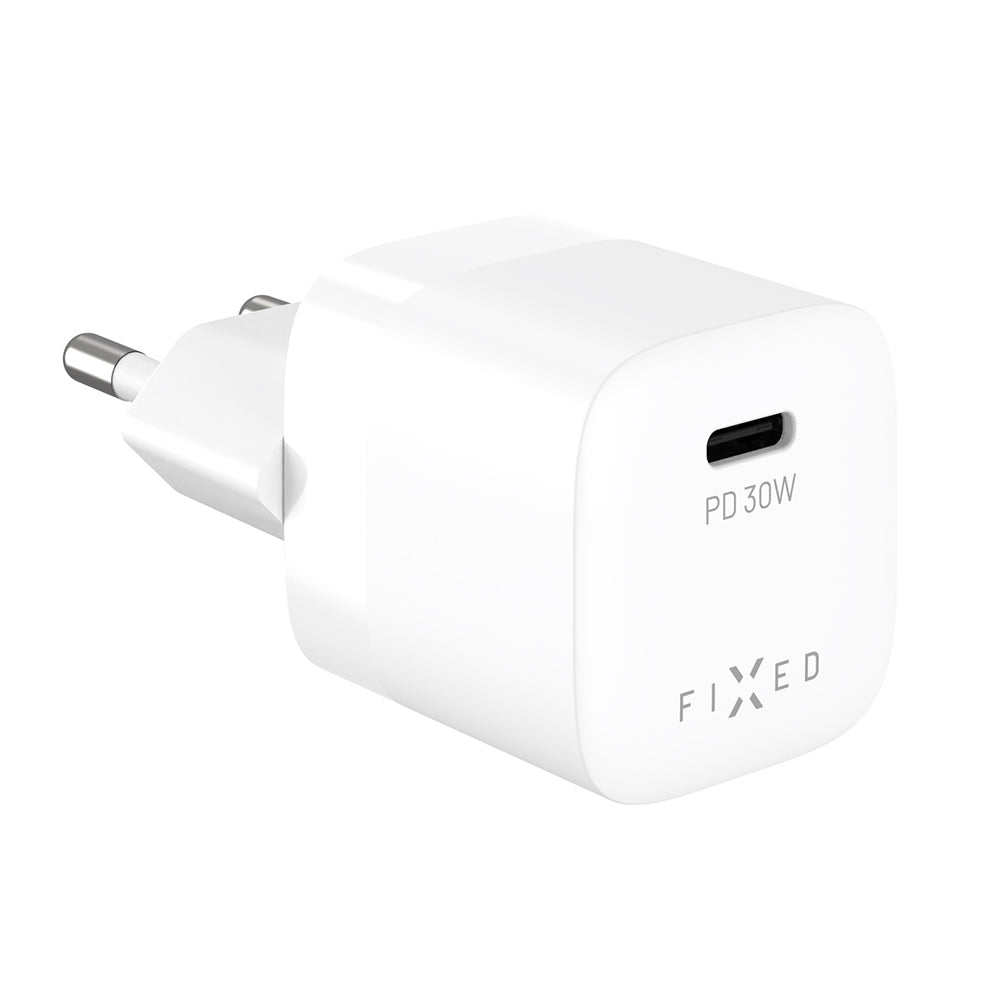 Sieťová nabíjačka Fixed Mini2, 30W, 3A, 1 x USB-C, Biela