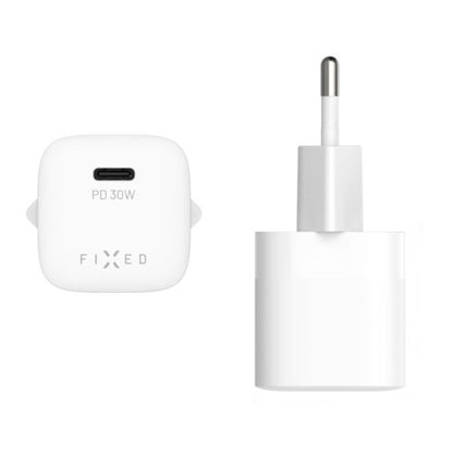 Sieťová nabíjačka Fixed Mini2, 30W, 3A, 1 x USB-C, Biela