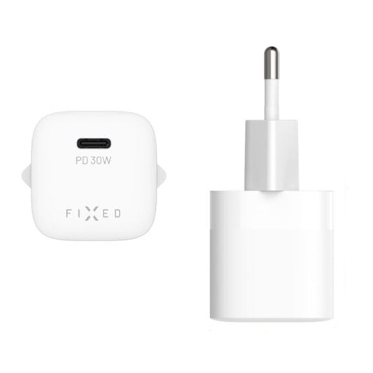 Sieťová nabíjačka Fixed Mini2, 30W, 3A, 1 x USB-C, Biela