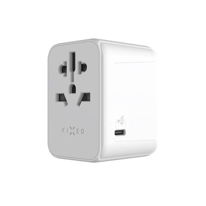 Sieťová nabíjačka Fixed Travel, 30W, 3A, 2 x USB-A - 1 x USB-C, Biela