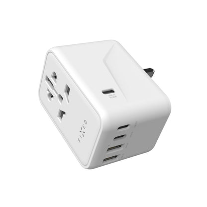 Sieťová nabíjačka Fixed Travel, 65W, 3.25A, 2 x USB-A - 3 x USB-C, Biela
