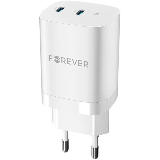 Sieťová nabíjačka Forever TC-05-35CC, 35W, 3A, 2 x USB-C, Biela