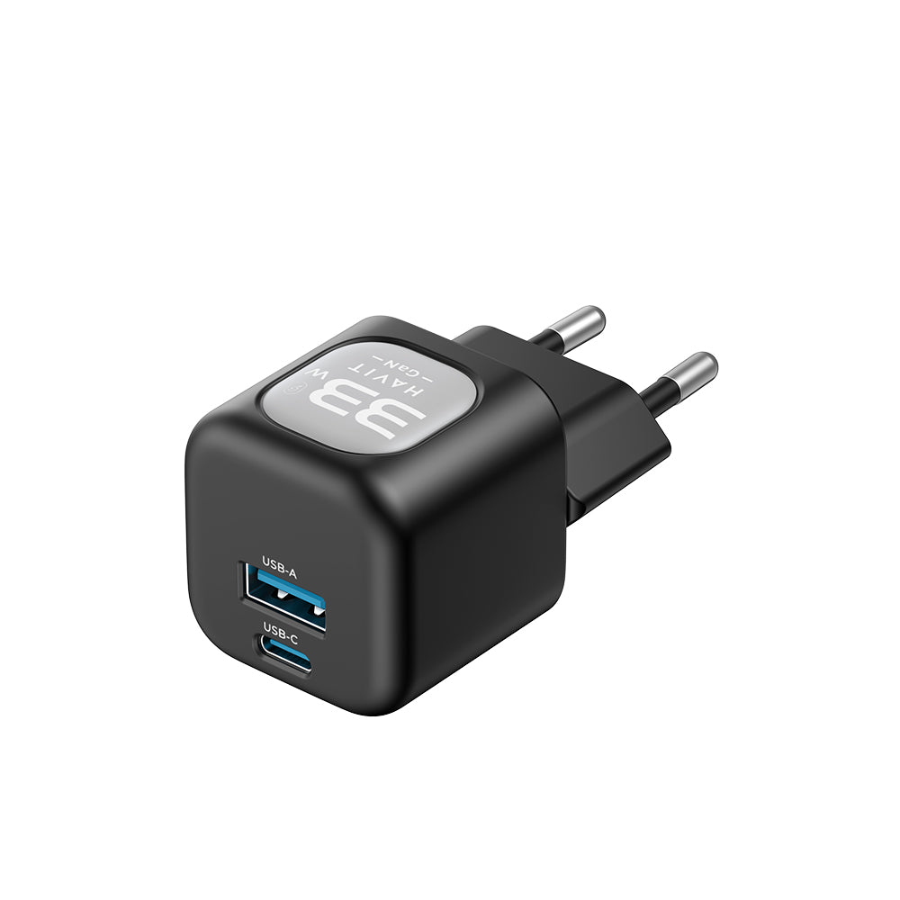 Sieťová nabíjačka HAVIT UC230, 33W, 3A, 1 x USB-A - 1 x USB-C, Čierno Sivá