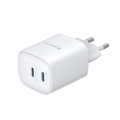 HAVIT UC45W Network Charger, 45W, 3A, 2 x USB-C, White