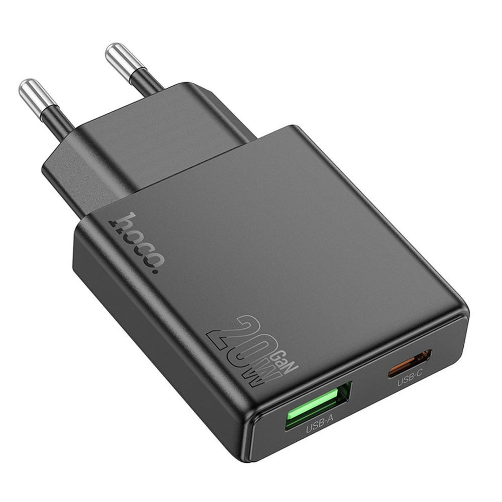 Sieťová nabíjačka HOCO N38, 20W, 3A, 1 x USB-A - 1 x USB-C, Čierna