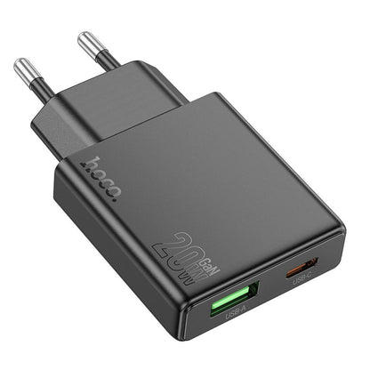 Sieťová nabíjačka HOCO N38, 20W, 3A, 1 x USB-A - 1 x USB-C, Čierna