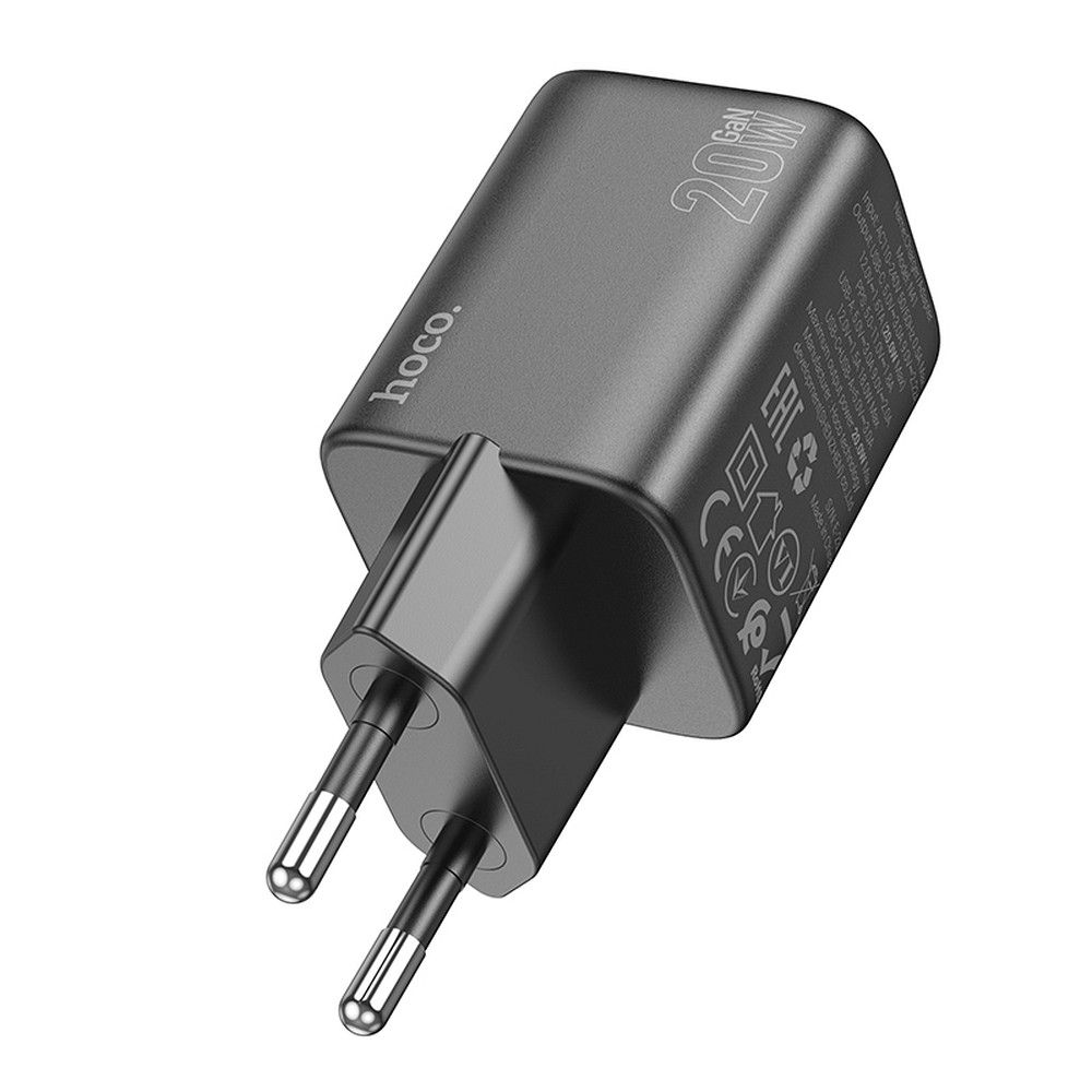 HOCO N41 Network Charger, 20W, 3A, 1 x USB-A - 1 x USB-C, Black