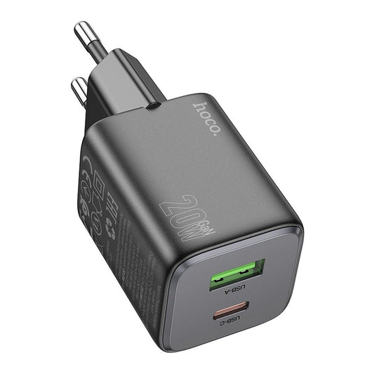 Sieťová nabíjačka HOCO N41, 20W, 3A, 1 x USB-A - 1 x USB-C, Čierna