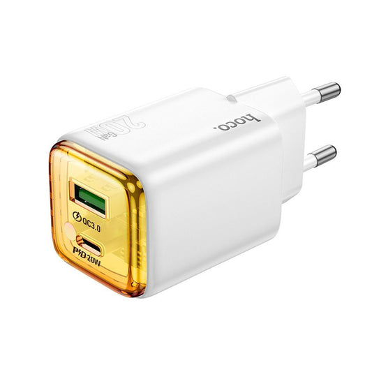 Sieťová nabíjačka HOCO N52, 20W, 3A, 1 x USB-A - 1 x USB-C, Biela