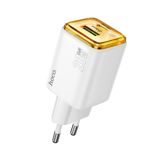 Sieťová nabíjačka HOCO N52, 20W, 3A, 1 x USB-A - 1 x USB-C, Biela