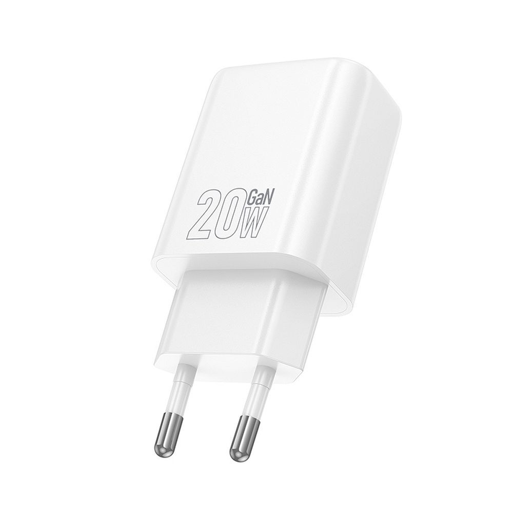 HOCO N61 Network Charger, 20W, 3A, 1 x USB-A - 1 x USB-C, White