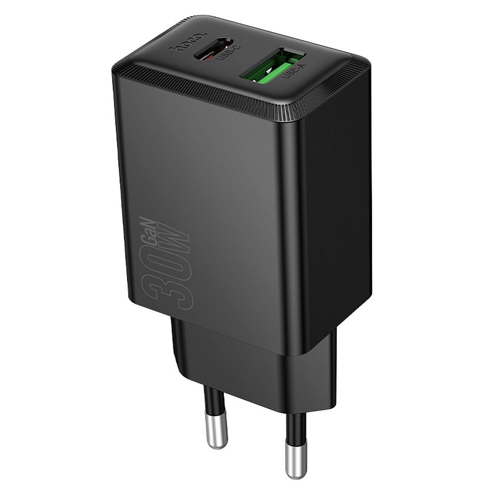 Sieťová nabíjačka HOCO N71, 30W, 3A, 1 x USB-A - 1 x USB-C, Čierna