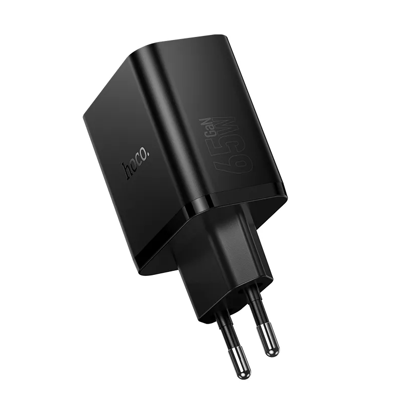 Sieťová nabíjačka HOCO N75, 65W, 3A, 1 x USB-A - 2 x USB-C, Čierna