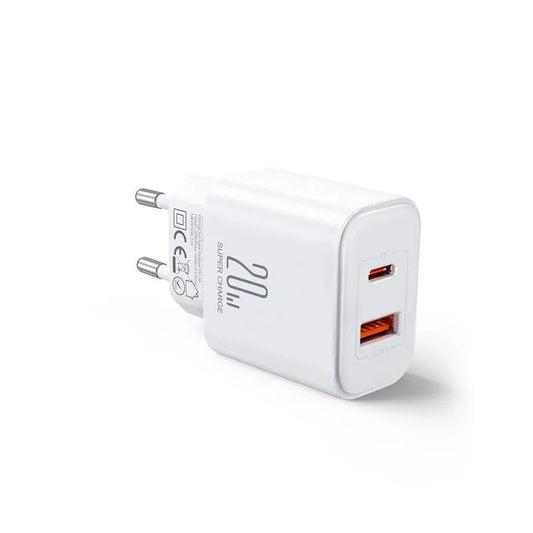 Sieťová nabíjačka Joyroom JR-TCF05, 20W, 3A, 1 x USB-A - 1 x USB-C, Biela